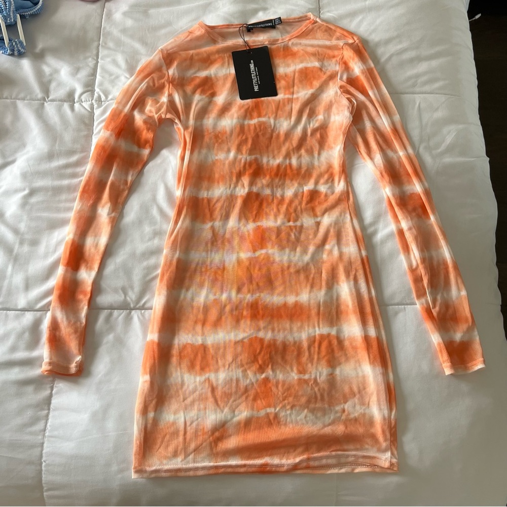 Tie dye mesh coverup dress